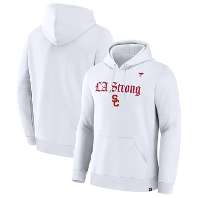 Unisex Fanatics  White USC Trojans LA Strong Premium Fleece Pullover Hoodie