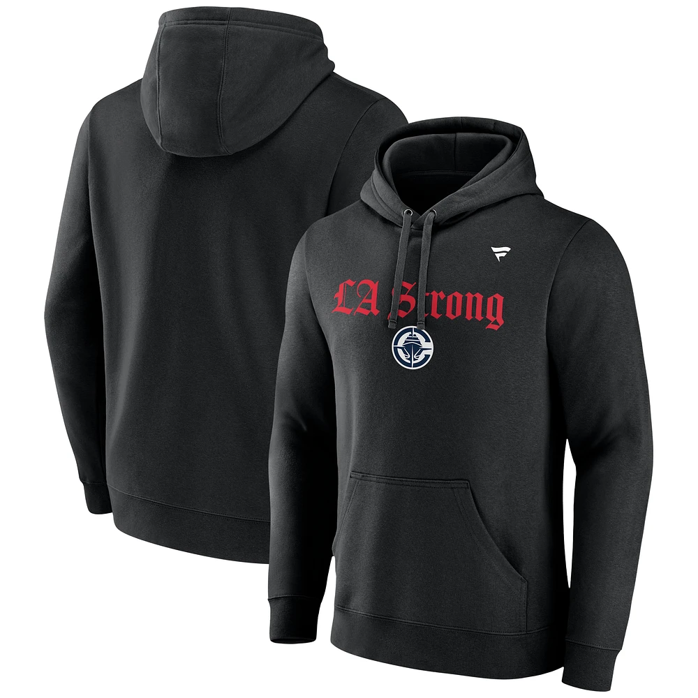 Unisex Fanatics Black LA Clippers Strong Fleece Pullover Hoodie