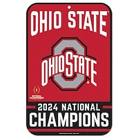 WinCraft Ohio State Buckeyes College Football Playoff 2024 National Champions 11" x 17" Indoor/Outdoor Plastic Sign