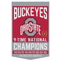 WinCraft Ohio State Buckeyes Nine-Time Football National Champions 24" x 38" Wool Banner