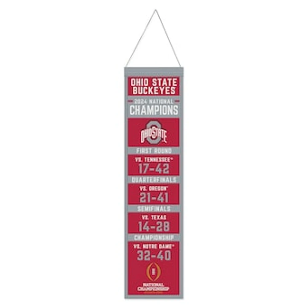 WinCraft Ohio State Buckeyes College Football Playoff 2024 National Champions 8" x 32" Wool Banner