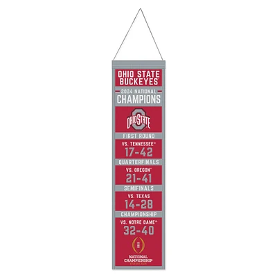 WinCraft Ohio State Buckeyes College Football Playoff 2024 National Champions 8" x 32" Wool Banner