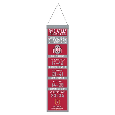 WinCraft Ohio State Buckeyes College Football Playoff 2024 National Champions 8" x 32" Wool Banner