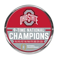 WinCraft Ohio State Buckeyes Nine-Time Football National Champions Domed Metal Auto Emblem