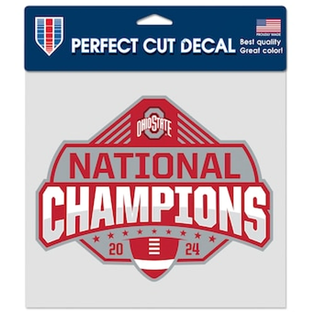 WinCraft Ohio State Buckeyes College Football Playoff 2024 National Champions 8" x 8" Perfect Cut Decal