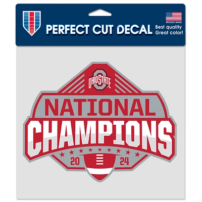 WinCraft Ohio State Buckeyes College Football Playoff 2024 National Champions 8" x 8" Perfect Cut Decal