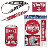 WinCraft Ohio State Buckeyes College Football Playoff 2024 National Champions Four-Piece Fan Pack