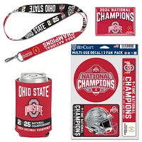 WinCraft Ohio State Buckeyes College Football Playoff 2024 National Champions Four-Piece Fan Pack