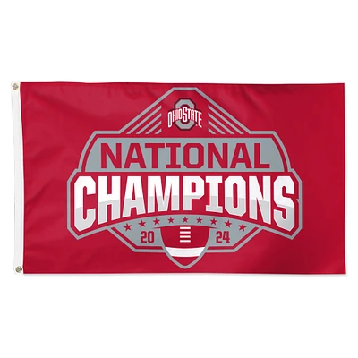 WinCraft Ohio State Buckeyes College Football Playoff 2024 National Champions 3' x 5' Single-Sided Deluxe Flag