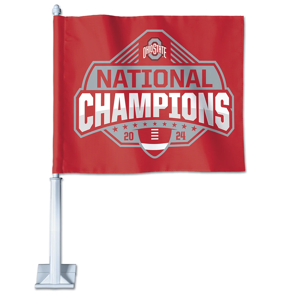 WinCraft Ohio State Buckeyes College Football Playoff 2024 National Champions 11" x 13" Double-Sided Car Flag