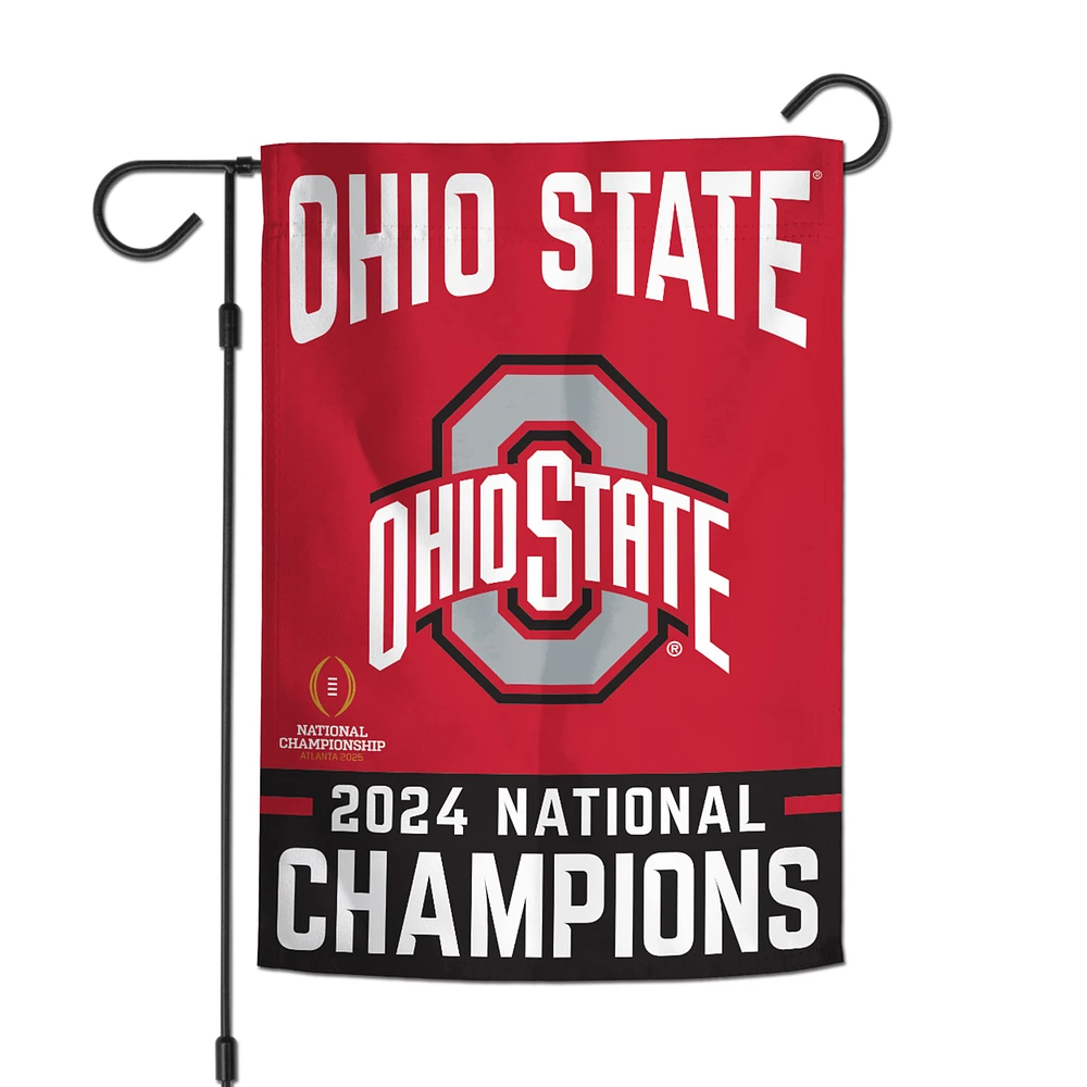 WinCraft Ohio State Buckeyes College Football Playoff 2024 National Champions 12'' x 18'' Double-Sided Garden Flag