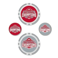 WinCraft Ohio State Buckeyes College Football Playoff 2024 National Champions Four-Pack Ball Marker Set