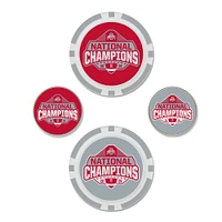 WinCraft Ohio State Buckeyes College Football Playoff 2024 National Champions Four-Pack Ball Marker Set