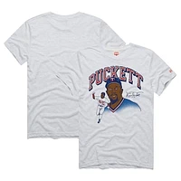 Men's Homage Kirby Puckett Ash Minnesota Twins Graphic Player T-Shirt
