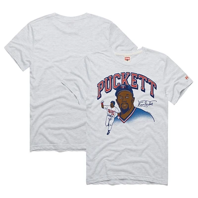 Men's Homage Kirby Puckett Ash Minnesota Twins Graphic Player T-Shirt