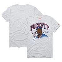 Men's Homage Kirby Puckett Ash Minnesota Twins Graphic Player T-Shirt