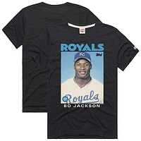 Men's Homage Bo Jackson Charcoal Kansas City Royals 1986 Topps Baseball Card Player T-Shirt