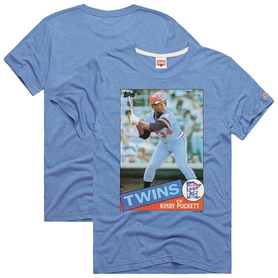 Men's Homage Kirby Puckett Light Blue Minnesota Twins 1985 Topps Baseball Card Player T-Shirt