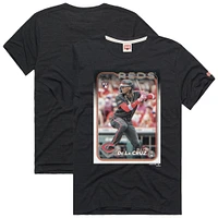 Men's Homage Elly De La Cruz Charcoal Cincinnati Reds 2024 Topps Baseball Card Player T-Shirt