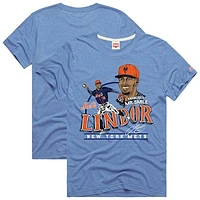Men's Homage Francisco Lindor Light Blue New York Mets Graphic Player T-Shirt