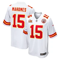 Men's Nike Patrick Mahomes White Kansas City Chiefs Super Bowl LIX Game Jersey