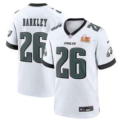 Men's Nike Saquon Barkley White Philadelphia Eagles Super Bowl LIX Game Player Jersey