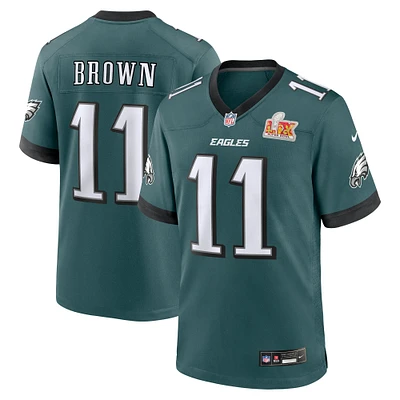 Men's Nike A.J. Brown Midnight Green Philadelphia Eagles Super Bowl LIX Game Player Jersey