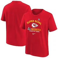 Youth Nike Red Kansas City Chiefs Super Bowl LIX Authentic T-Shirt