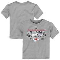 Toddler Nike Heather Gray Kansas City Chiefs 2024 AFC Champions Locker Room Trophy Collection T-Shirt