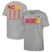 Youth Fanatics Heather Gray Kansas City Chiefs Super Bowl LIX Roster T-Shirt