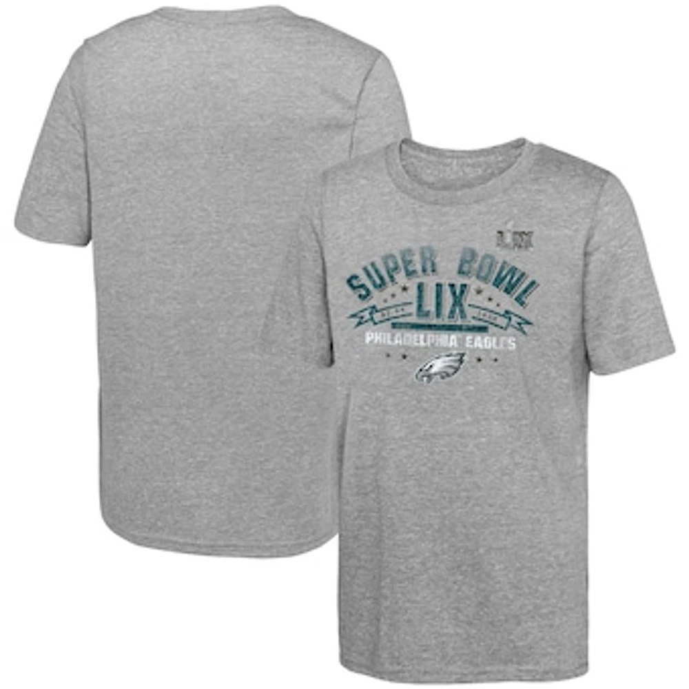 Youth Fanatics Heather Gray Philadelphia Eagles Super Bowl LIX Made It T-Shirt