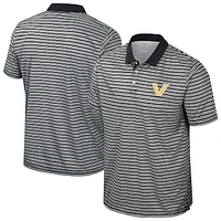 Men's Colosseum Black Vanderbilt Commodores Striped Polo