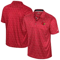 Men's Colosseum Red Louisville Cardinals Sublimated Golf Polo