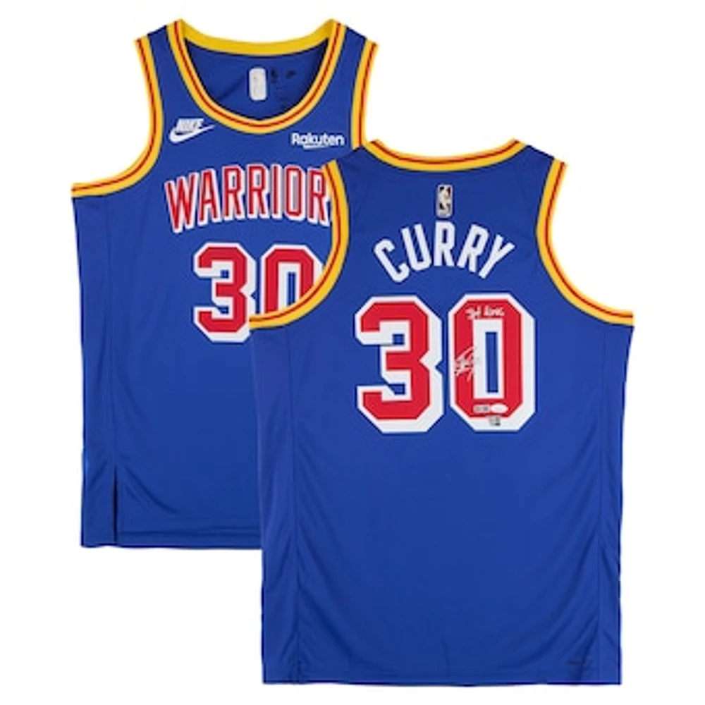Stephen Curry Golden State Warriors Autographed Royal Nike Classic Edition Authentic Jersey with "3PT King" Inscription - JSA
