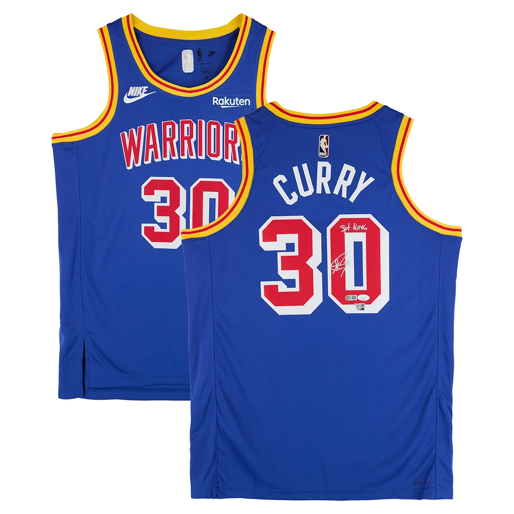 Stephen Curry Golden State Warriors Autographed Royal Nike Classic Edition Authentic Jersey with "3PT King" Inscription - JSA