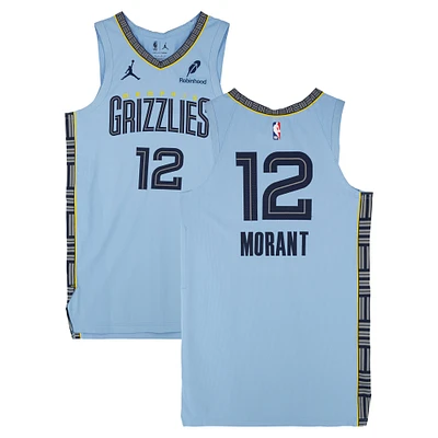 Ja Morant Memphis Grizzlies Game-Used #12 Light Blue Jordan Brand Jersey vs. New Orleans Pelicans on December 27, 2024 - Size 46+4