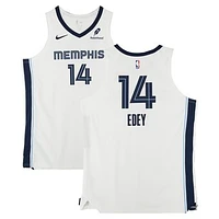 Zach Edey Memphis Grizzlies Game-Used #14 White Nike Jersey vs. Golden State Warriors on January 4, 2025 - Size 56+4