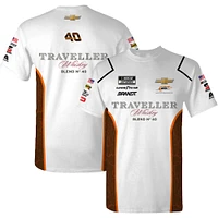 Men's JR Motorsports Official Team Apparel White Justin Allgaier Traveller Whiskey Sublimated Uniform T-Shirt