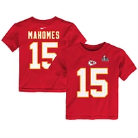 Toddler Nike Patrick Mahomes Red Kansas City Chiefs Super Bowl LIX Player Name & Number T-Shirt