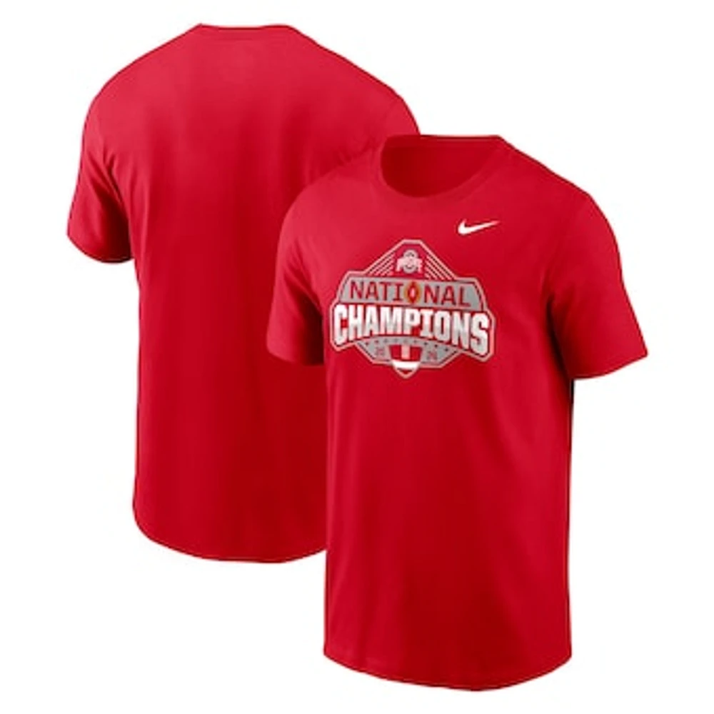 Men's Nike Scarlet Ohio State Buckeyes College Football Playoff 2024 National Champions Official Logo T-Shirt