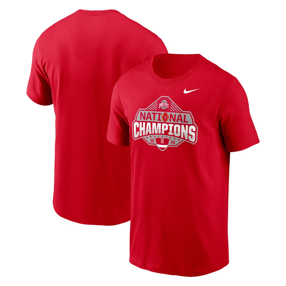 Men's Nike Scarlet Ohio State Buckeyes College Football Playoff 2024 National Champions Official Logo T-Shirt