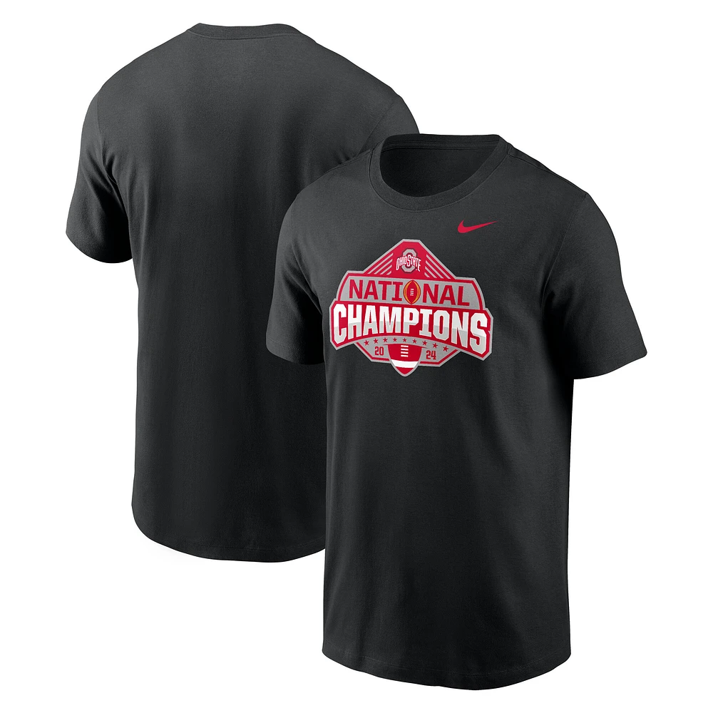 Men's Nike Black Ohio State Buckeyes College Football Playoff 2024 National Champions Official Logo T-Shirt