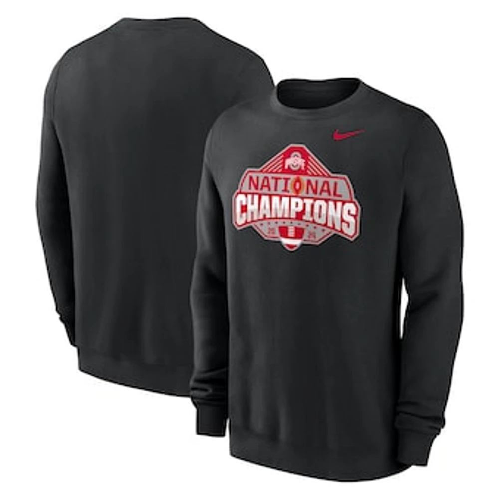 Men's Nike Black Ohio State Buckeyes College Football Playoff 2024 National Champions Official Logo Pullover Sweatshirt