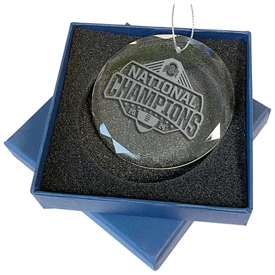 The Memory Company Ohio State Buckeyes College Football Playoff 2024 National Champions 3.25'' Laser Engraved Glass Ornament