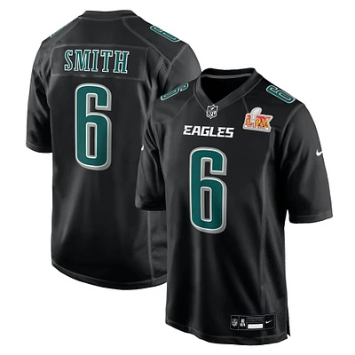 Men's Nike DeVonta Smith Carbon Black Philadelphia Eagles Super Bowl LIX Fashion Game Player Jersey