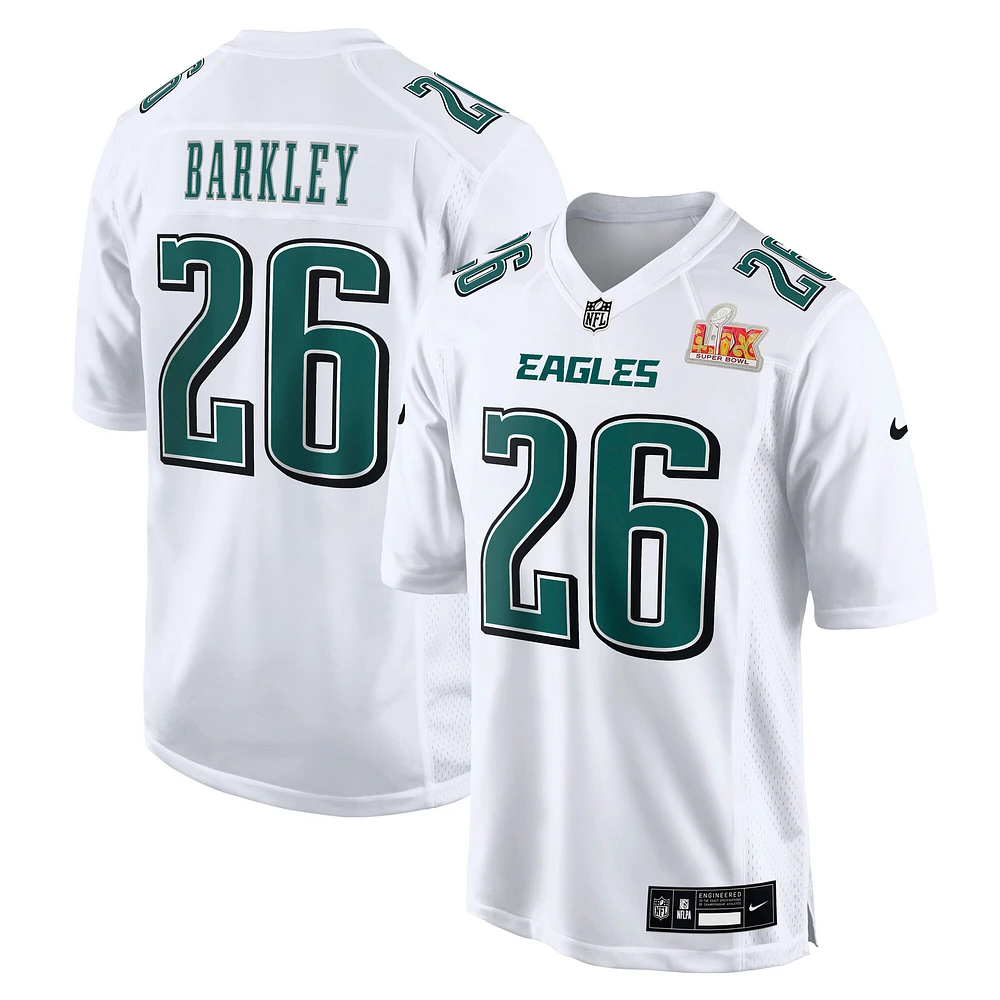 Men's Nike Saquon Barkley Tundra White Philadelphia Eagles Super Bowl LIX Fashion Game Player Jersey