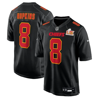 Men's Nike DeAndre Hopkins Carbon Black Kansas City Chiefs Super Bowl LIX Fashion Game Jersey