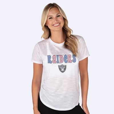 Women's Concepts Sport  White Las Vegas Raiders Infuse Lightweight Slub Knit Top