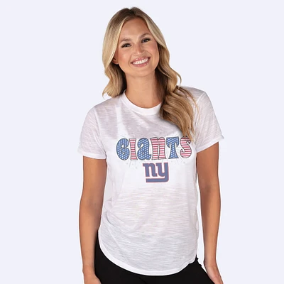 Women's Concepts Sport  White New York Giants Infuse Lightweight Slub Knit Top