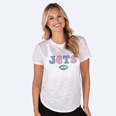 Women's Concepts Sport  White New York Jets Infuse Lightweight Slub Knit Top